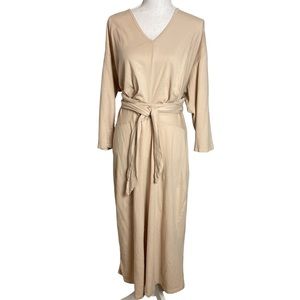 Zara Off White/Cream Wrap Tie Knit Dress